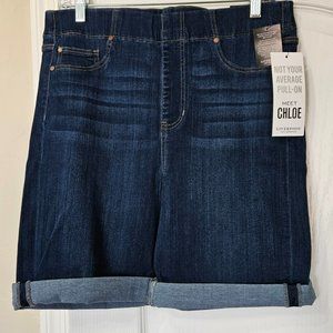 NWT Liverpool "Chloe" Pull-on Whiskered Bermuda shorts, sz 12/31 Rolled Cuff